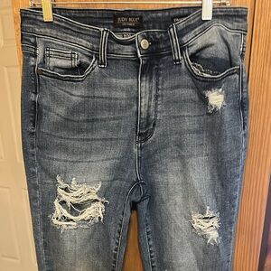 Judy Blue Women's Distressed Skinny Jeans - Faded Blue